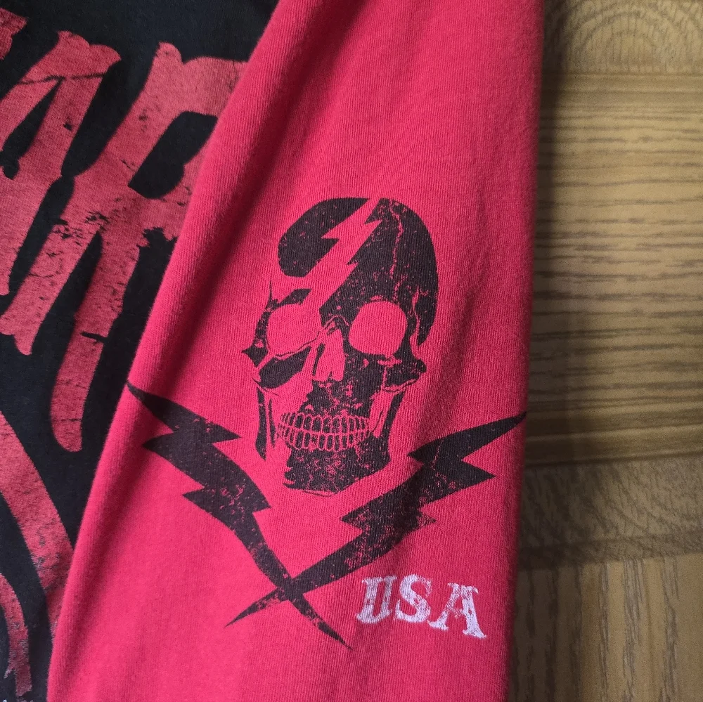 Wornstar Siren Raglan Graphic Tee Black & Red Size M Medium - Picture 4 of 4